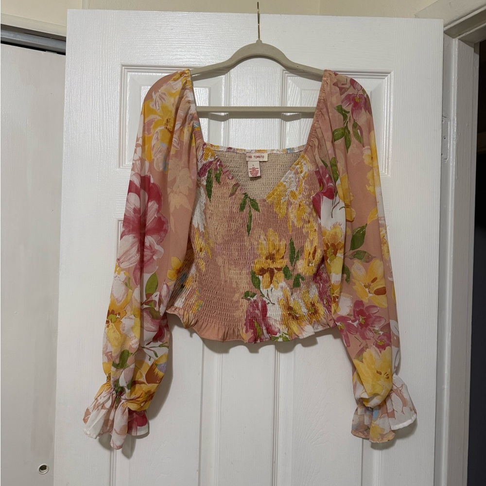 Flying Tomato Smocked Top Size Large